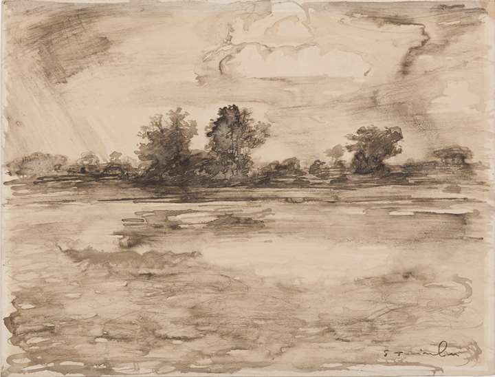 Landscape with an Approaching Rainstorm